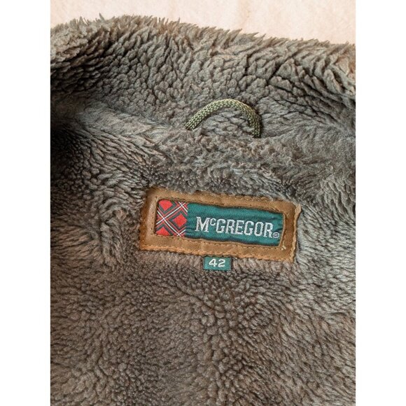McGreggor Jacket Vintage 70s Brown Sueded Shearling Fur Button Overcoat Men's 42 - Picture 7 of 11